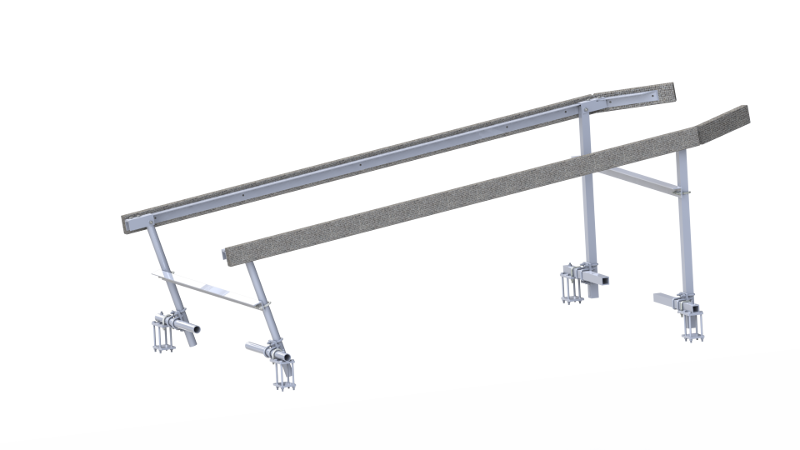 Close up: 2x4 Carpeted Rail Kit Add-on